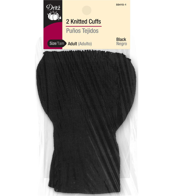 Knit Cuffs for Jacket,Seamless Rib Cuffs 1Pair for Sleeve Extending or  Replacement (Black)