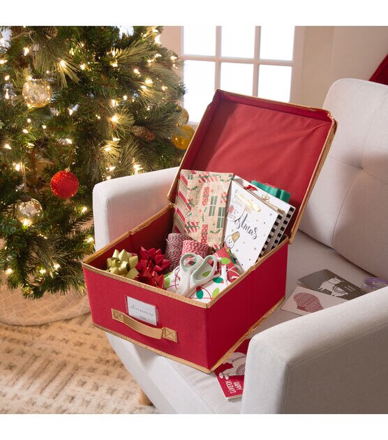 Simplify 12" Red Holiday Storage Box, , hi-res, image 2