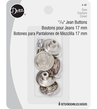 Dritz 7/8 Craft Cover Button Kit, 14 Sets, Nickel