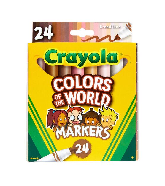 Crayola Washable Broad Line Markers with Colors of the World, 64