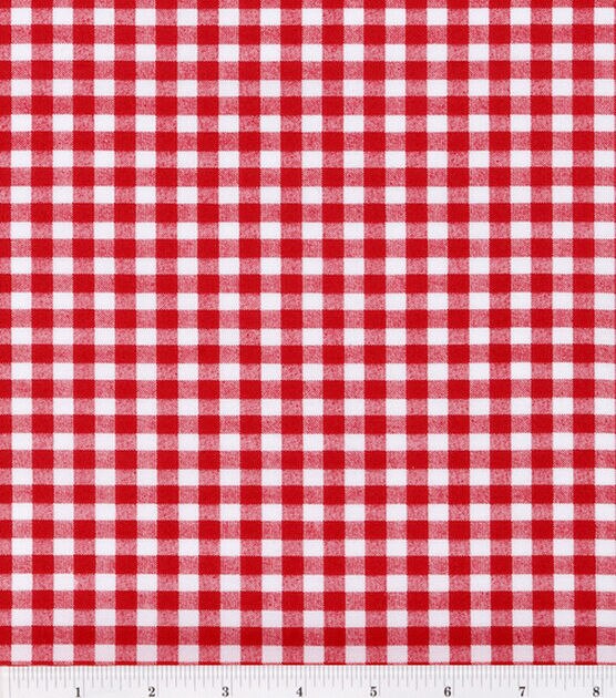 Red Checks Quilt Cotton Fabric by Keepsake Calico