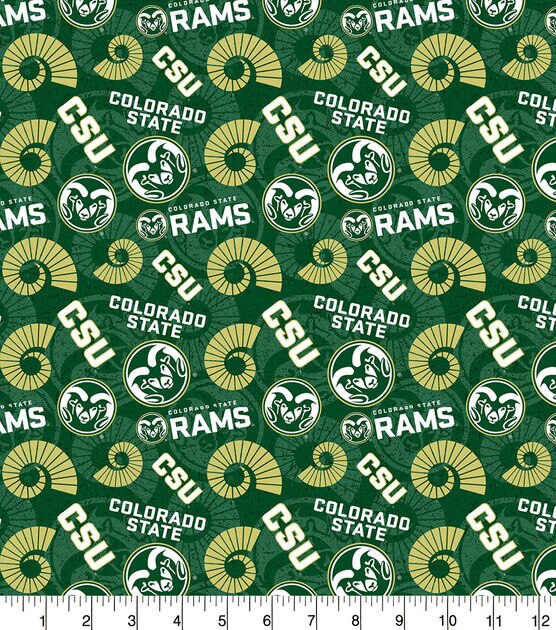 Colorado State University Rams Cotton Fabric Tone on Tone