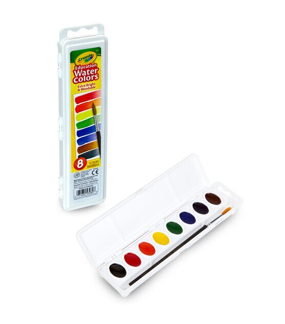 Crayola 8ct Educational Watercolors Paint Brushes, , hi-res, image 2