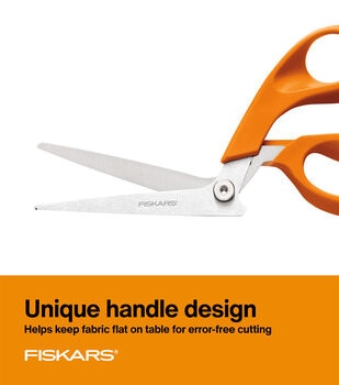 Fiskars 9 Pinking Shears Scissors Orange Handle Zig Zag Cut Crafts Fabrics