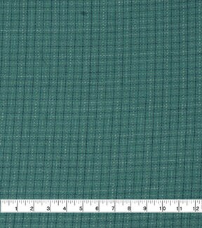Teal Grid Check Brushed Cotton Shirting Fabric | JOANN