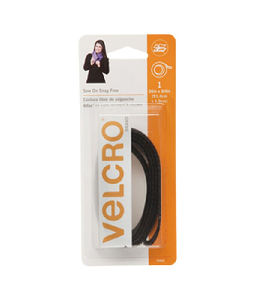 2” Wide x 12” (Inch) VELCRO® Brand Sew-On Strip (Hook & Loop) - Black