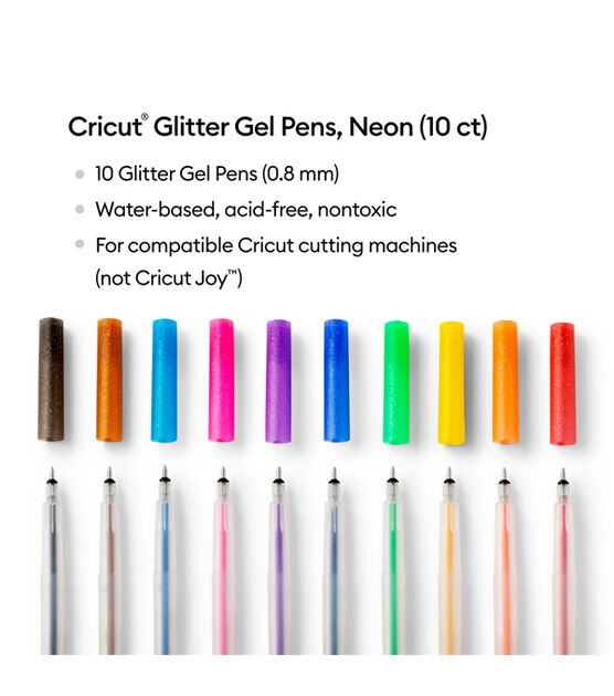 Cricut 0.8mm Rainbow Glitter Gel Pens 10ct, , hi-res, image 3