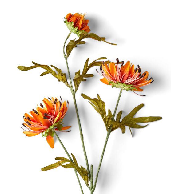 32" Summer Orange Lotus Stem by Bloom Room, , hi-res, image 2