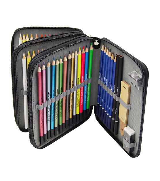 96 Pcs Premium Artists Drawing Pencil Set Art Pencil Kit in Zippered Travel  Case