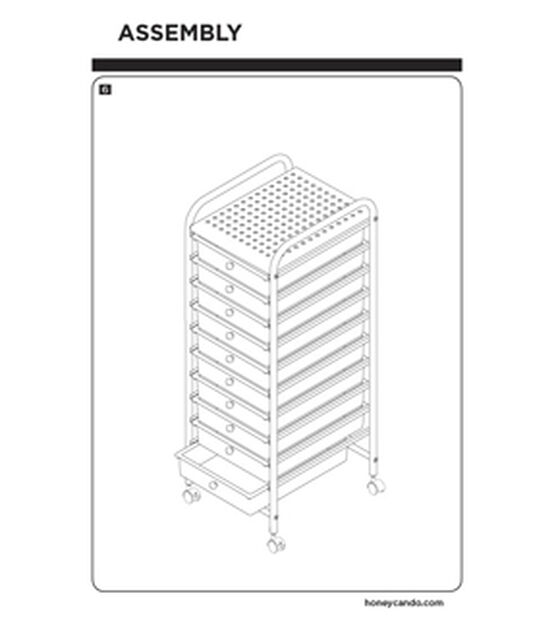 15" x 38" Multicolor 10 Drawer Rolling Storage Cart by Top Notch, , hi-res, image 15