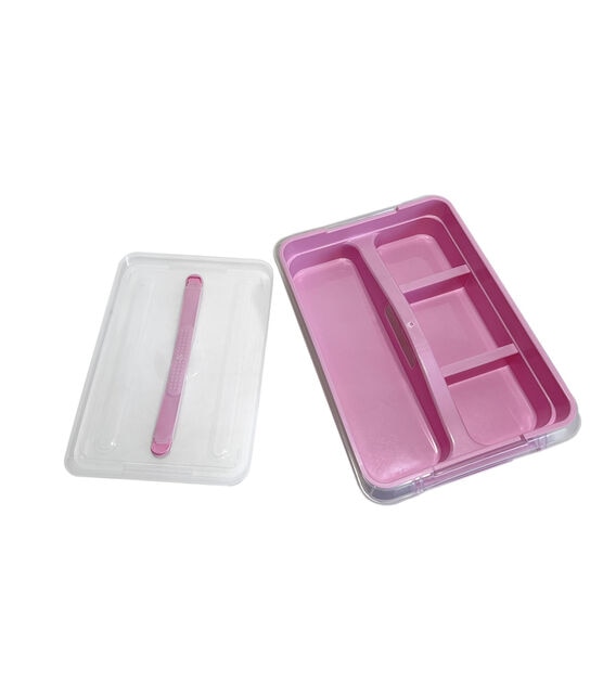 7" x 15" Pink Latching Storage Bin With Handle by Top Notch, , hi-res, image 2