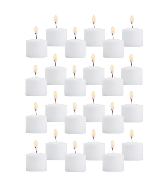 White Votive Candles in Glass Jar - 3 Pk Glass Votives - Long Burning  Votives 24 Hour Candle - Smokeless Unscented Votive Candles - Wedding  Votive