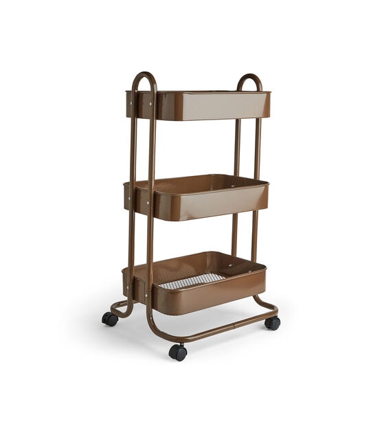 Storage Trolley Cart - 3 Tier Rolling Utility Organizer Rack, Craft Art  Cart, Multi-Purpose Organizer Shelf, Tower Rack Serving Trolley for Office