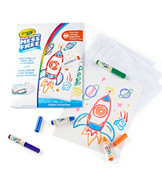 Crayola 50 Sheet Wonder Mess Free Blank Coloring Book Refill Pages, , hi-res, image 3