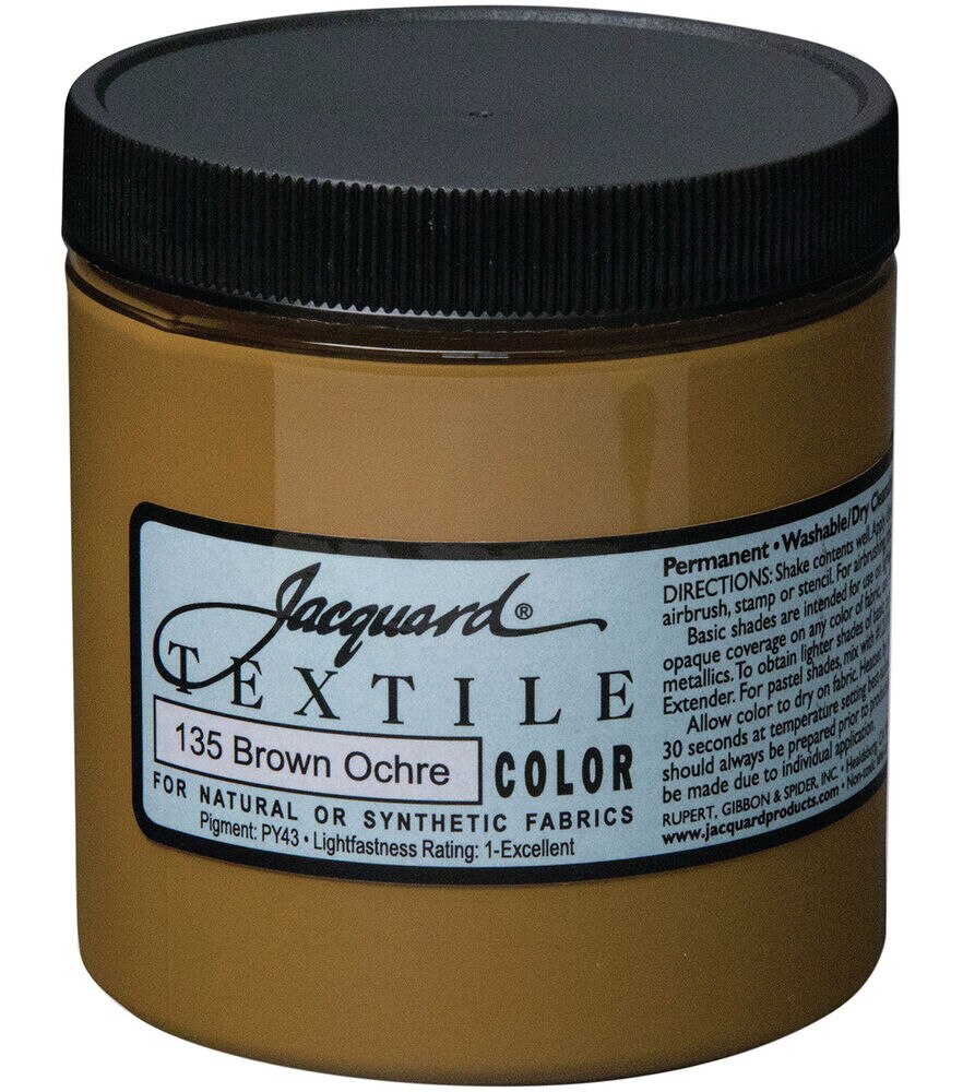  Jacquard Fabric Paint for Clothes - 8 Oz Textile Color - Black  - Leaves Fabric Soft - Permanent and Colorfast - Professional Quality  Paints Made in USA - Holds up Exceptionally Well to Washing