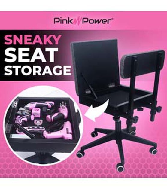 Pink Power Adjustable Height Sewing Craft Chair, , hi-res, image 3
