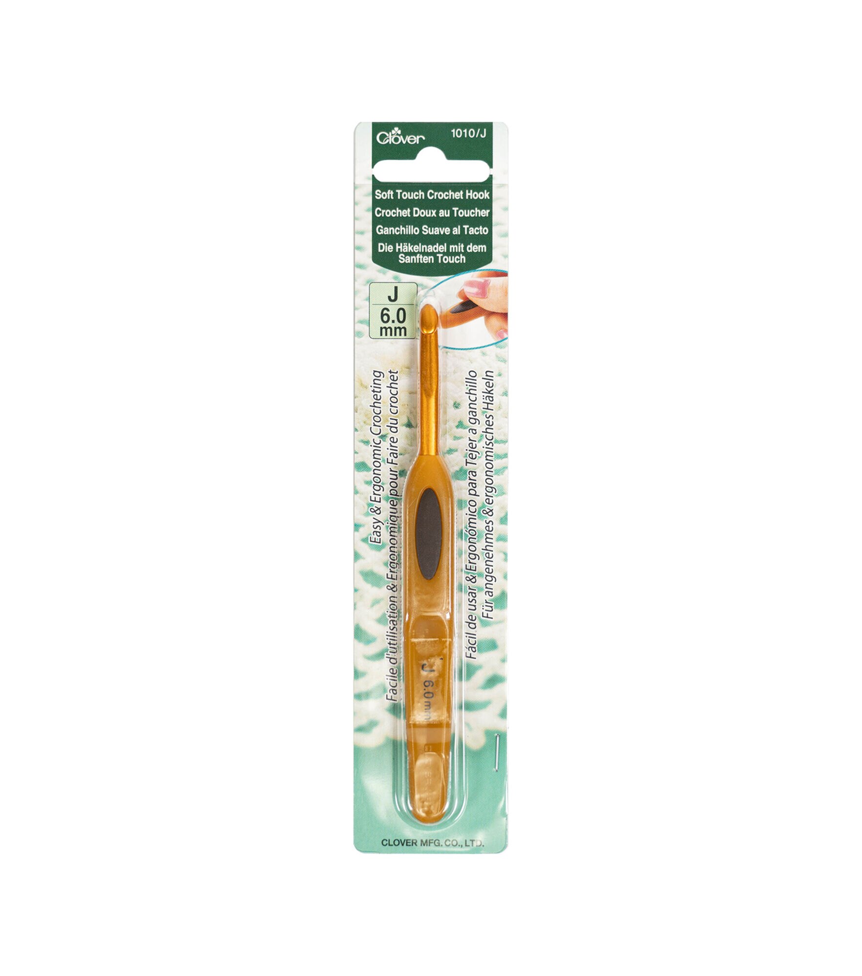 Clover Soft Touch Crochet Hooks, Size J10 6.0mm, hi-res