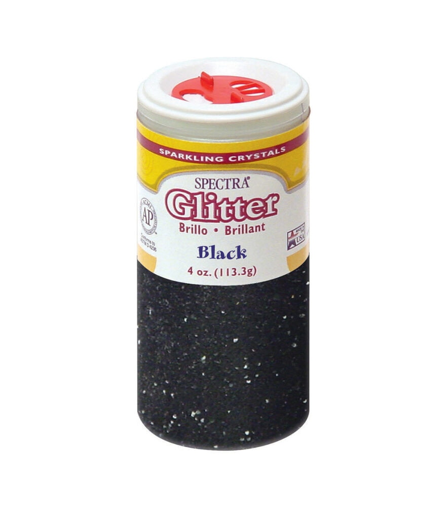 Pacon Spectra Glitter Sparkling Crystals 4oz, Black, swatch, image 1