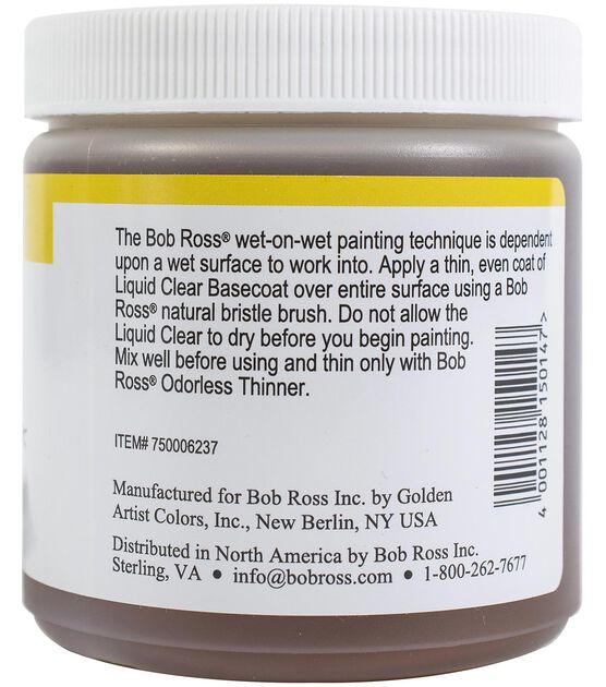 Bob Ross Liquid White Oil paint base coat 237 mls