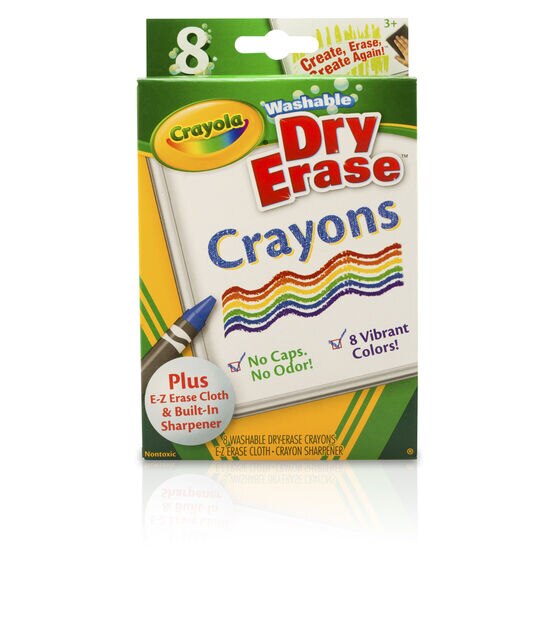 Crayola Dry Erase Washable Whiteboard Markers - Pack of 8 Colours Felt Tip  Pens 71662320027