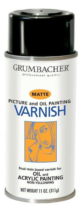 Grumbacher 11 oz Picture, Oil & Acrylic Painting Varnish Spray Matte