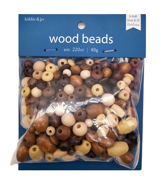 40g Assorted Wood Beads 220pk  by hildie & jo