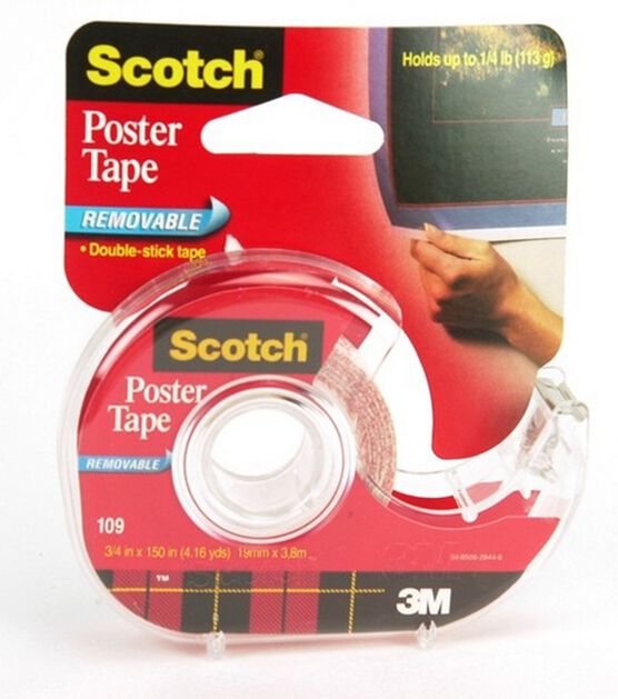 2 x SCOTCH REMOVABLE POSTER TAPE, 3/4-INCH x 150-INCHES, CLEAR,1 ROLL/PACK