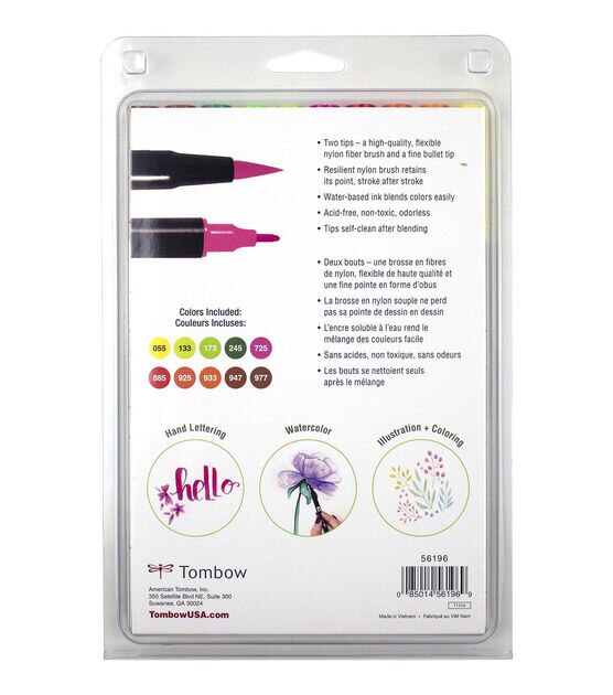 Dual Brush Pen Art Markers, Citrus, 10-Pack