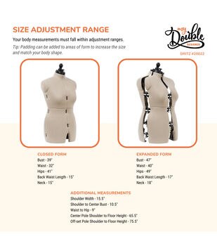 Dritz Twin-Fit Adjustable Dress Form Large