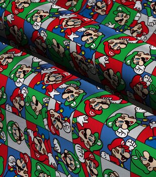 Nintendo Mario Luigi Toss Cotton Fabric