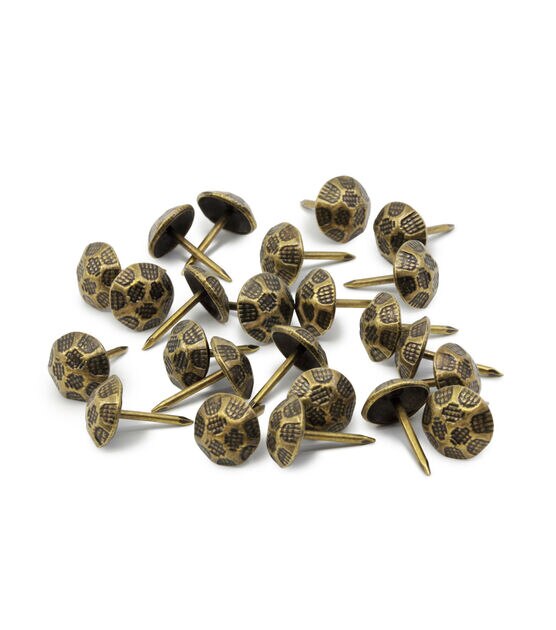 Shiny Brass, Plain Tacks / Decorative Nails - Fabric Farms