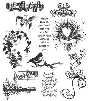 Tim Holtz Cling Stamps 7 inch x 8.5 inch-Mini Holidays #2