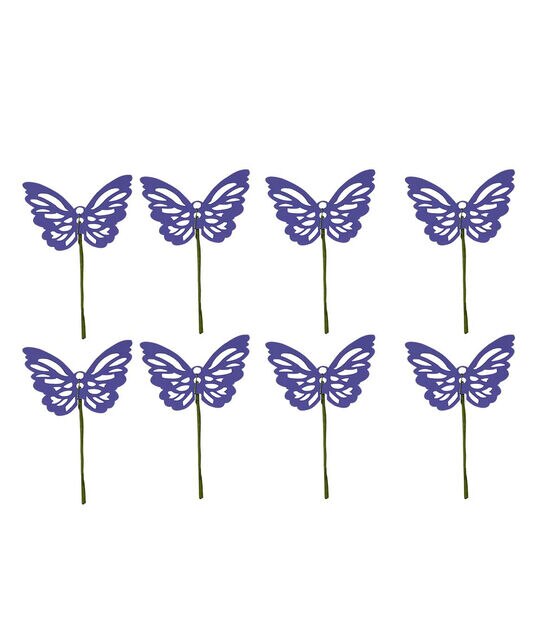 5" Spring Purple Butterfly Pips 8pk by Bloom Room, , hi-res, image 2