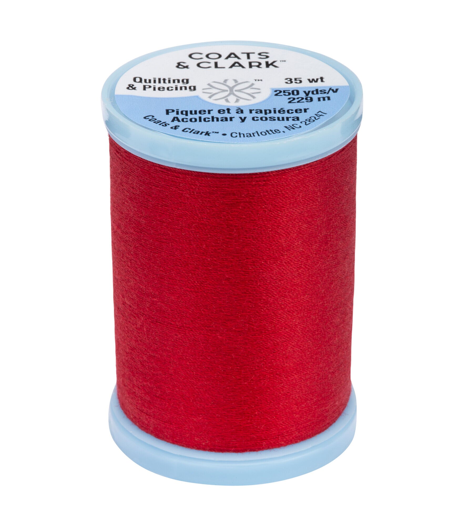 Coats & Clark 250yd 35wt Covered Quilting & Piecing Cotton Thread, 2250 Red, hi-res