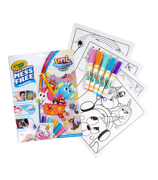 Crayola Mess Free Color Wonder Uni Creatures Activity Set, , hi-res, image 2