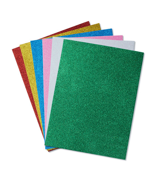 Glitter Foam Sheets Self Adhesive, 12 Pack - 6x9 Sticky Back Craft Foam  Sheets in Assorted Sparkly Colors - 2mm Eva Foam for Kids Crafts and Art