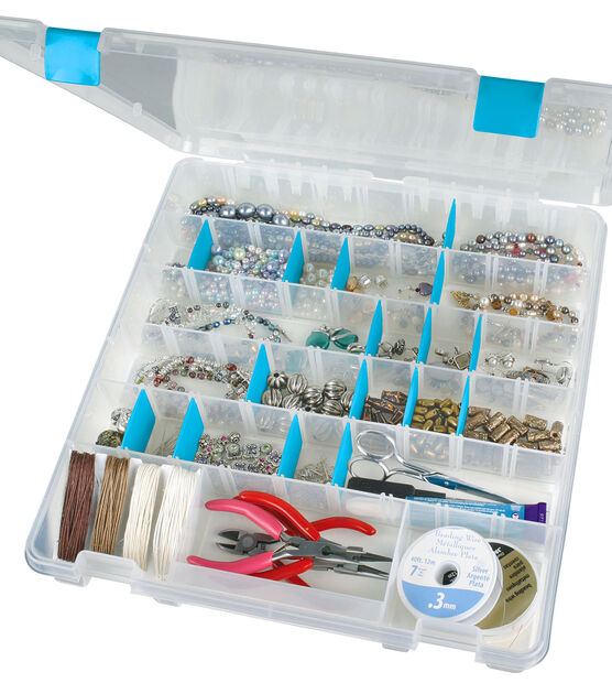 shamjina - Satchel Storage Container with 42 Pieces Trays, Thread