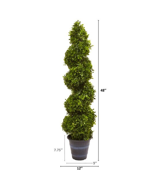 Nearly Natural Boxwood Spiral Topiary Planter, , hi-res, image 3