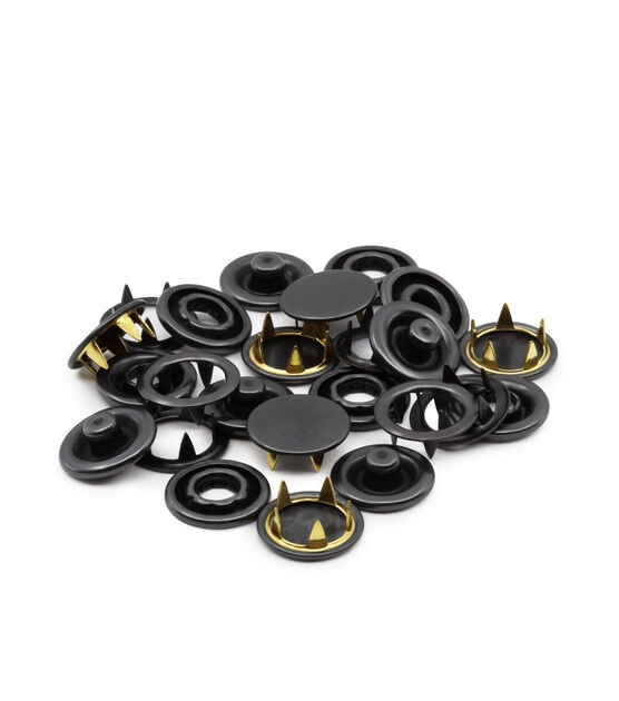 Dritz Heavy Duty Snap Fasteners, Black, Size 24 - 6 pack