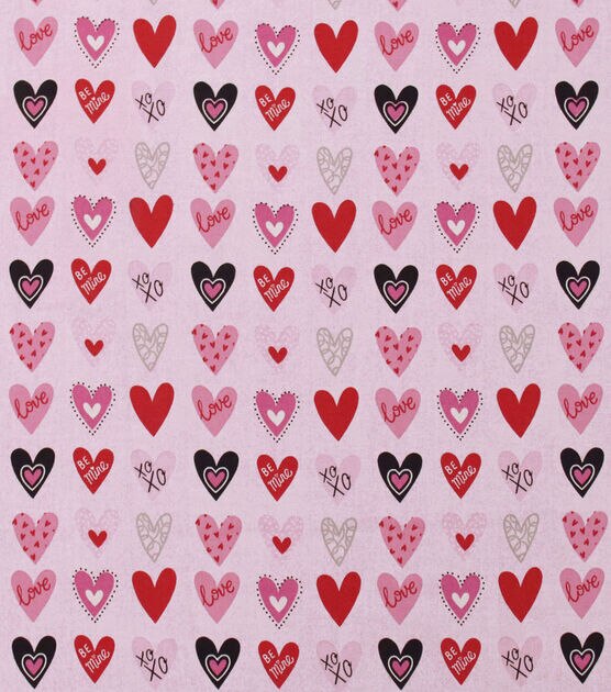 Be Mine Hearts Pink Valentine's Day Cotton Fabric | JOANN