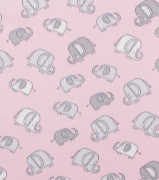 Blizzard Fleece Fabric Baby Elephant Pink | JOANN