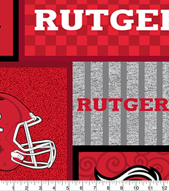 Rutgers University RU Scarlet Knights Cotton Fabric Tone on Tone