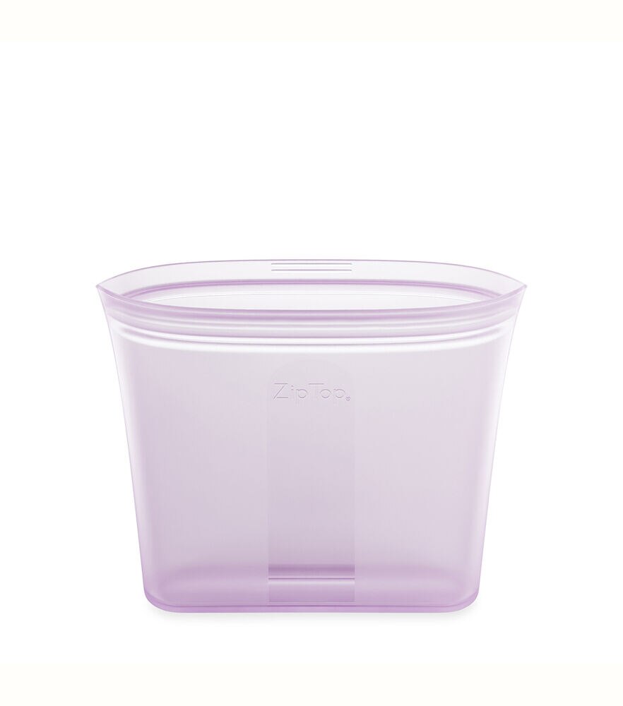 Zip Top Reusable 100% Silicone Reusable Food Storage Bag and Container,  Made in the USA - Sandwich Bag - Lavender