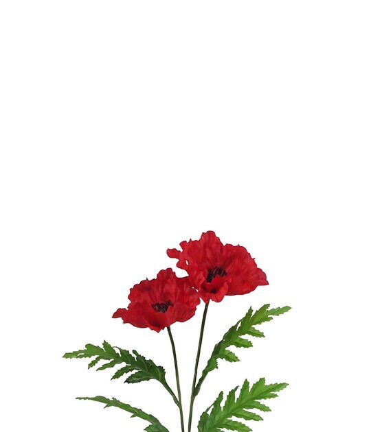 25" Spring Red Poppy Stem by Bloom Room, , hi-res, image 2