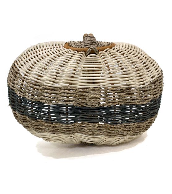 12 x 8 Seagrass & Rattan Basket With Handle by Place & Time