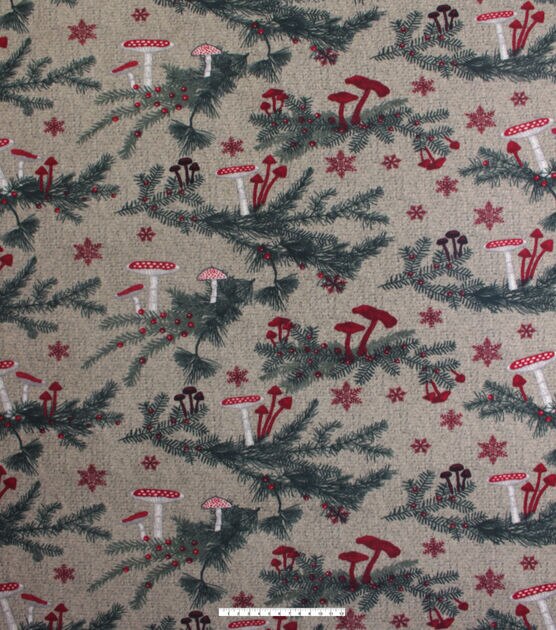72" Wide Christmas Mushrooms No Sew Fleece Blanket by Place & Time, , hi-res, image 4