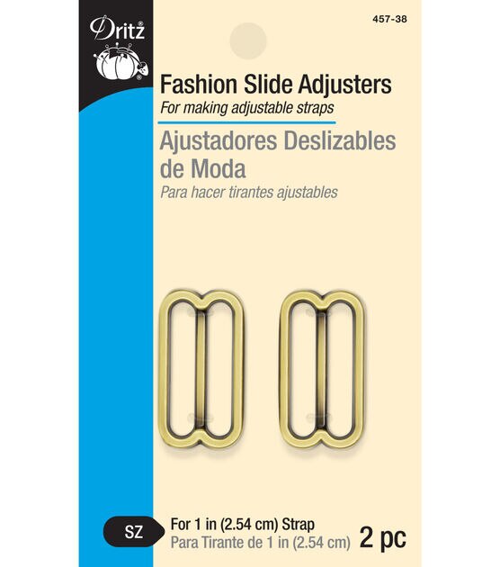 Dritz 1 Fashion Slide Adjusters, Antique Brass, 2 pc