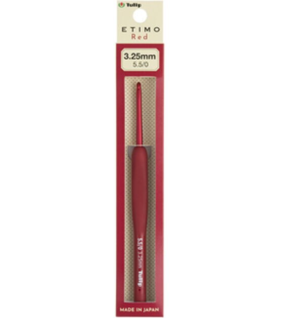 Tulip Etimo Red Crochet Hook W/ Cushion Grip-3.25mm