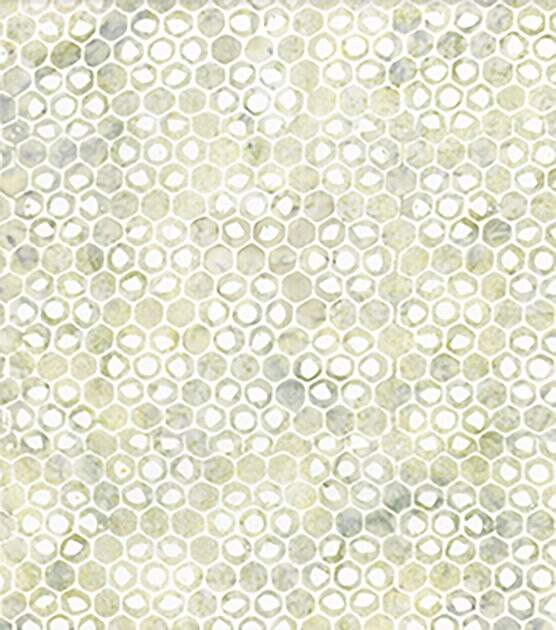 Green Packed Hexagons Batik Cotton Fabric