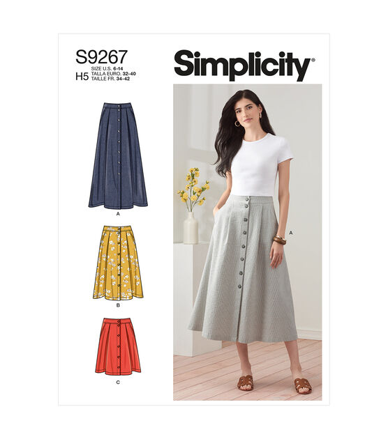 Simplicity S9267 Size 6 to 14 Misses Skirt Sewing Pattern, , hi-res, image 1